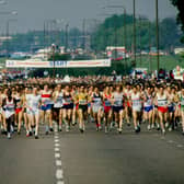 The starting line-up of the 1982 London Marathon.
