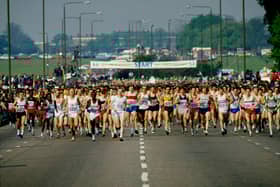 The starting line-up of the 1982 London Marathon.