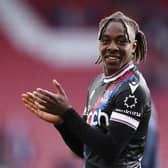 Eberechi Eze of Crystal Palace applauds the fans after the team's victory in the Premier League (Photo by Warren Little/Getty Images)