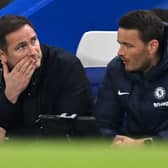 Frank Lampard (L) reacts during the Champions League quarter-final second-leg football match (Photo by GLYN KIRK/AFP via Getty Images)