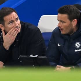 Frank Lampard (L) reacts during the Champions League quarter-final second-leg football match (Photo by GLYN KIRK/AFP via Getty Images)