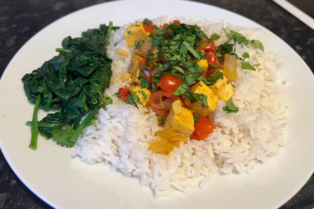 André paneer pathia with steamed spinach. (Photo by André Langlois)