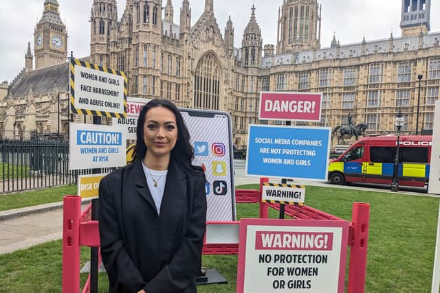 Former Love Island star and Refuge ambassador Sharon Gaffka