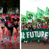 The London Marathon coincides with Extinction Rebellion’s The Big One. (Photos by Getty)