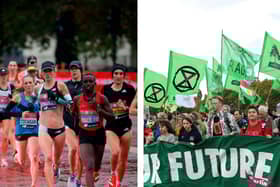 The London Marathon coincides with Extinction Rebellion’s The Big One. (Photos by Getty)