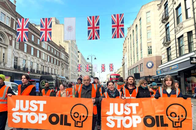 Just Stop Oil in central London. (Photo by JSO)