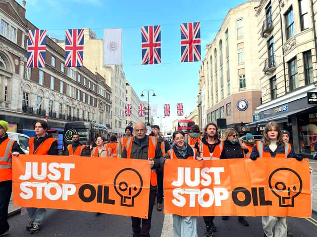 Just Stop Oil in central London. (Photo by JSO)