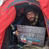 Vahid Beheshti on Day 61 of his hunger strike. Credit: LW