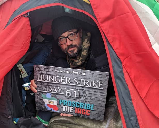 Vahid Beheshti on Day 61 of his hunger strike. Credit: LW