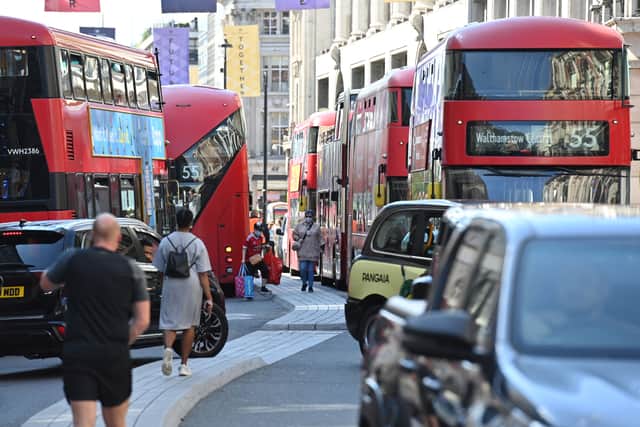 The City Hall analysis showed how all of the 31 London boroughs which provided data exceeded the WHO guidelines on NO2 levels. Credit: Justin Tallis/AFP via Getty Images.