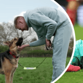 Aaron Ramsdale visited the Dogs Trust (Image: Dogs Trust / YouTube / Getty)