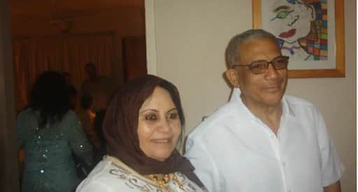 Abdalla Sholgami, 85, (right) a retired businessman from north London, and his wife Alaweya Rishwan, 75,  (left) are trapped in their home opposite the British embassy in central Khartoum.