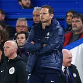 Frank Lampard, Caretaker Manager of Chelsea, looks dejected during the Premier League match (Photo by Clive Rose/Getty Images)