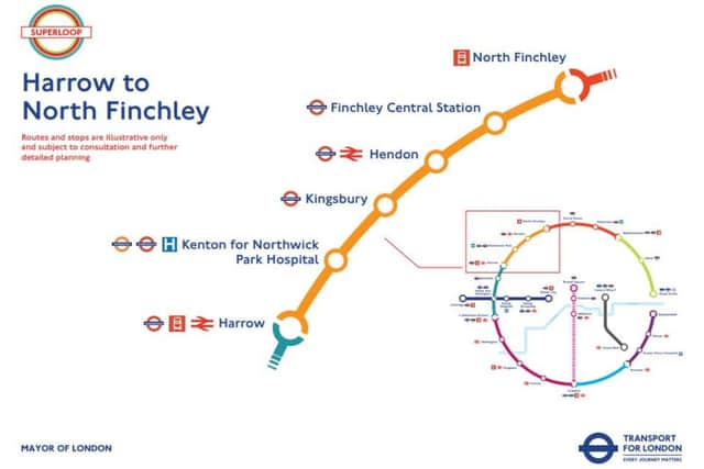 Harrow to North Finchley. Credit: Transport for London.