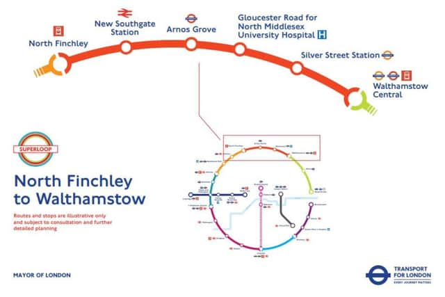 North Finchley to Walthamstow. Credit: Transport for London.