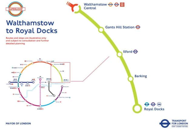 Walthamstow to Royal Docks. Credit: Transport for London.