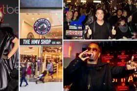Lady Gaga, Robbie Williams and P Diddy have all appeared at HMV in Oxford Street over the years. (Photos Getty/HMV)