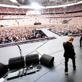 Duran Duran perform on stage during the Live Earth concert at Wembley Stadium on July 7, 2007 in London, England. Live Earth is a 24-hour, 7-continent series of concerts involving over a 100 music artists and 2 billion people aimed at raising awareness of global climate change.  (Photo by Getty Images/Getty Images)