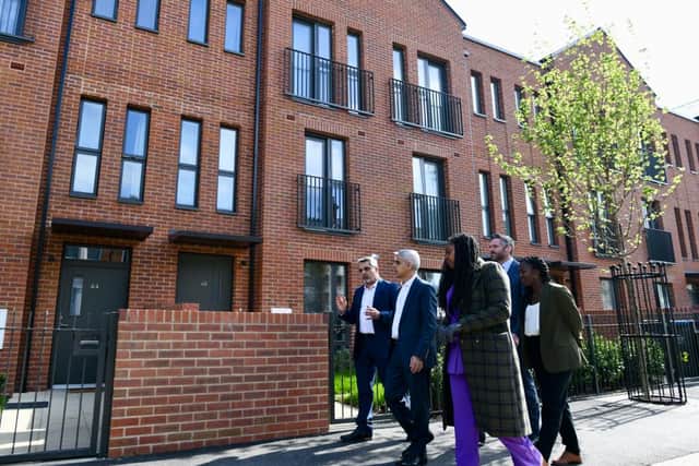Sadiq Khan visits the Stonebridge Hillside and Milton Avenue scheme in Brent, with Dawn Butler MP and Brent Council leader Muhammed Butt