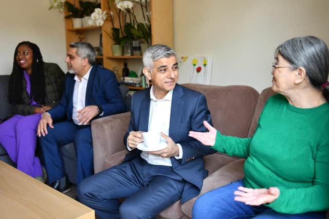 The mayor of London visits residents at the Stonebridge Hillside and Milton Avenue scheme in Brent.