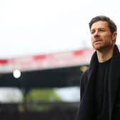  Xabi Alonso, Head Coach of Bayer 04 Leverkusen arrives prior to the Bundesliga match  (Photo by Maja Hitij/Getty Images)