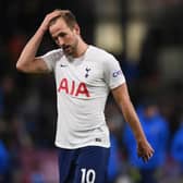 Harry Kane of Tottenham Hotspur looks dejected following their side’s defeat in the Premier League (Photo by Stu Forster/Getty Images)