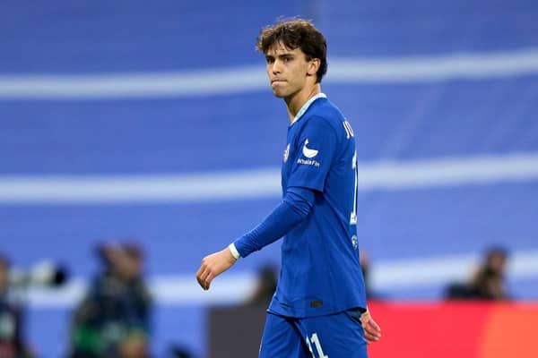 Joao Felix of Chelsea FC looks on during the UEFA Champions League quarterfinal first leg match  (Photo by Angel Martinez/Getty Images)
