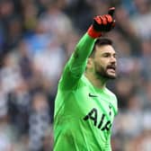 Hugo Lloris of Tottenham Hotspur gives the team instructions during the Premier League match  (Photo by Clive Brunskill/Getty Images)