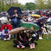 Royal fans braving the rain at Hyde Park