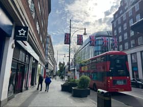Oxford Street in London. (Photo by André Langlois)