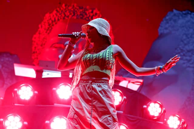 Tinashe performs with Kaytranada during the 2023 Coachella Valley Music and Arts Festival. (Photo by Frazer Harrison/Getty Images for Coachella)
