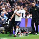 Clement Lenglet of Tottenham Hotspur is substituted off with an injury before reacting to Ryan Mason (Photo by Clive Rose/Getty Images)