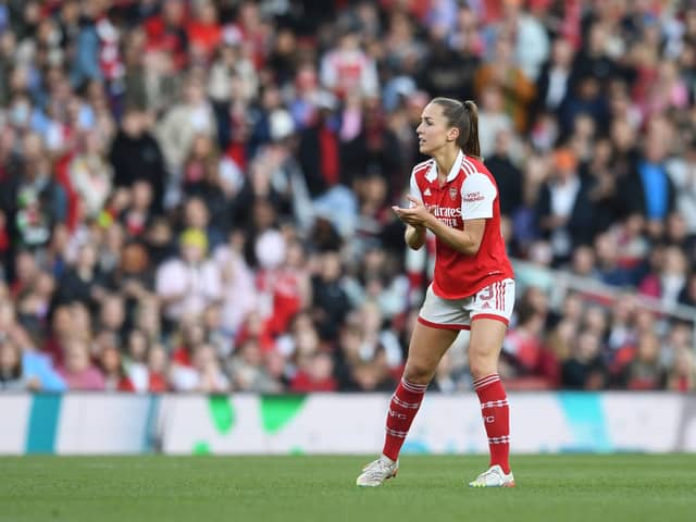 Lia Walti has agreed a new deal with Arsenal. (Photo by David Price/Arsenal FC via Getty Images)