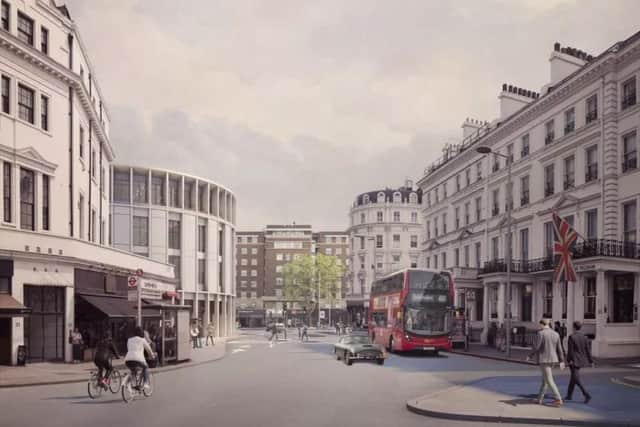 A design image for the proposed redevelopment of land aroudn South Kensington station. (Photo by AVR London/Native Land)