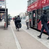 A floating bus stop in London. Credit: NFBUK.