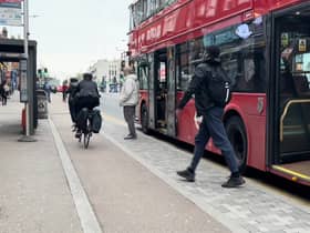 A floating bus stop in London. Credit: NFBUK.