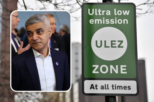 Sadiq Khan and the ULEZ. Credit: Isabel Infantes/Getty Images/Ben Stansall/AFP via Getty Images.