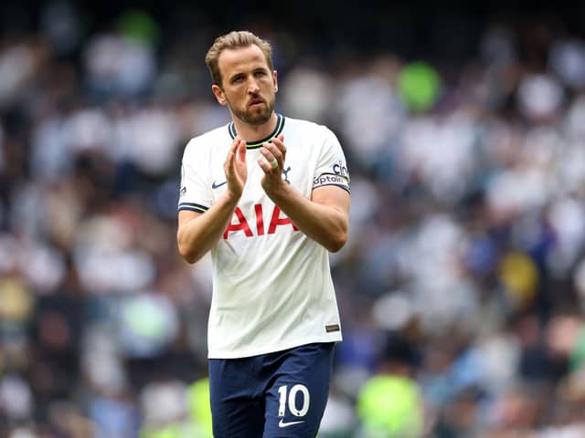 Harry Kane of Tottenham Hotspur applauds the fans during the Premier League match (Photo by Julian Finney/Getty Images)