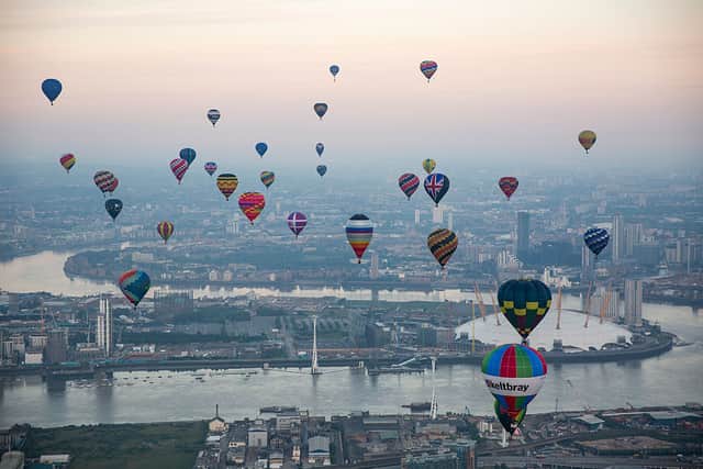 Dozens of hot air balloons will take flight across London in the Lord Mayor’s Hot Balloon Regatta. 