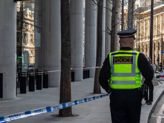 A City of London Police officer in Bishopsgate. (Photo by Chris J Ratcliffe/Getty Images)