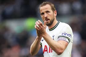 Tottenham Hotspur’s English striker Harry Kane reacts at the end of the English Premier League football match  (Photo by ISABEL INFANTES/AFP via Getty Images)