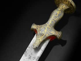 Tipu Sultan’s fabled bedchamber sword, which sold for £14 million at Bonhams Islamic and Indian Art sale. (Photo by Bonhams)