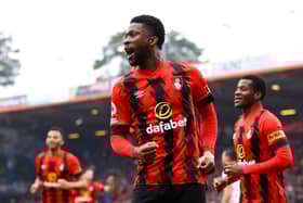  Jefferson Lerma of AFC Bournemouth celebrates after scoring the team’s second goal (Photo by Michael Steele/Getty Images)