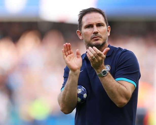 Frank Lampard, Caretaker Manager of Chelsea, acknowledges the fans after his final game in charge  (Photo by Warren Little/Getty Images)