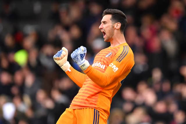 Sergio Rico celebrates for Fulham