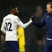 Emerson Royal and Harry Kane of Tottenham Hotspur interact after the Premier League match  (Photo by Paul Harding/Getty Images)