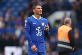 : Thiago Silva of Chelsea reacts after the draw during the Premier League match between Chelsea FC (Photo by Julian Finney/Getty Images)