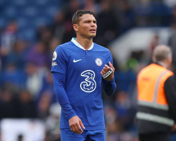 : Thiago Silva of Chelsea reacts after the draw during the Premier League match between Chelsea FC (Photo by Julian Finney/Getty Images)