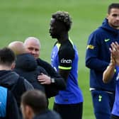 Harry Kane of Tottenham Hotspur applauds the fans after the team's victory during the Premier League match  (Photo by Gareth Copley/Getty Images)