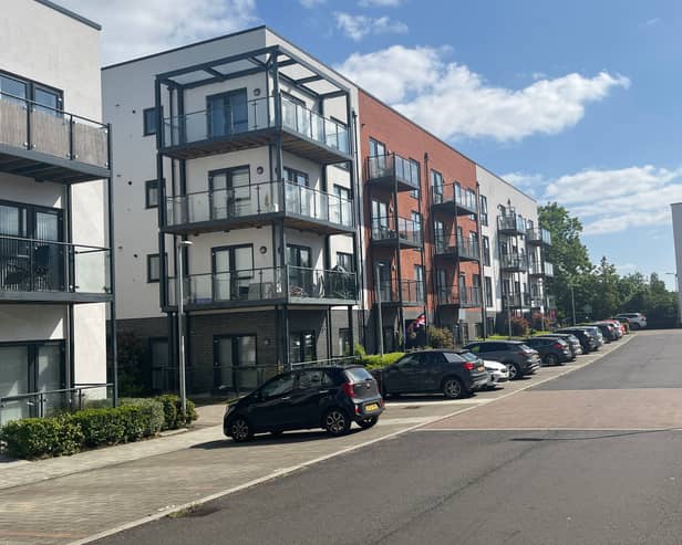 Some of the affected blocks on the Kings Park estate, Harold Wood, Havering. Credit: Steve Bulkan.
